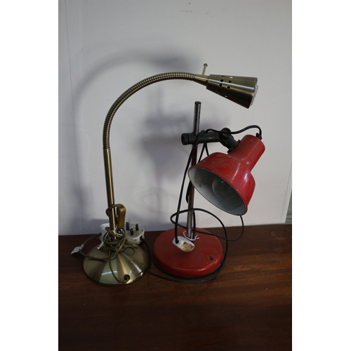 262 - Vintage Angle Poise Style Lamp plus a Brushed Brass Effect Spot Light with Articulated Arm