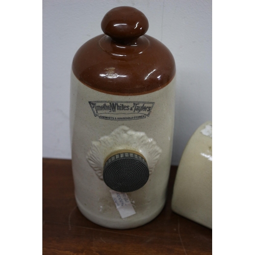 269 - Vintage Collectable Earthenware / Stone Hot Water Bottles All with Caps