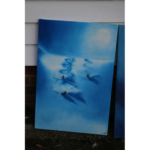 271 - 3 x Modern Canvas Art Pieces - 76x61cm Largest