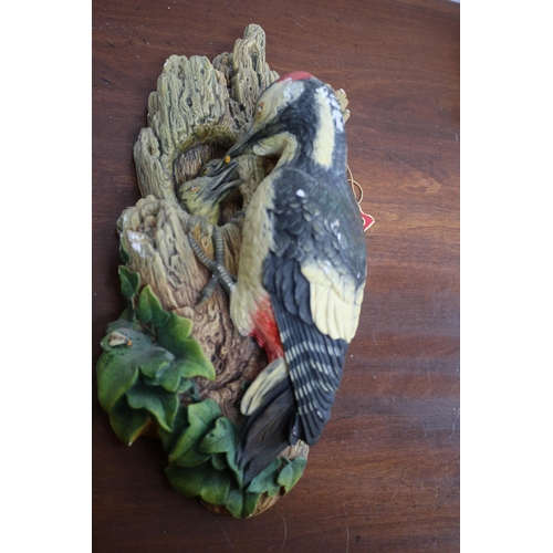 275 - Vintage Bossons Woodpecker Wall Plaque with Original Label - 30cm