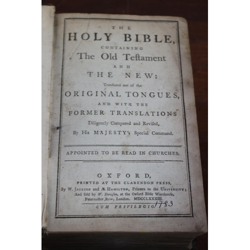 36 - 1783 Example of The Holy Bible with Leather Backing