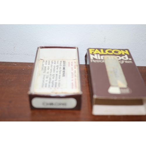 327 - Vintage Falcon Nimrod Lighter in Original Brown Box with Instruction Leaflet