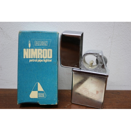 328 - Vintage Falcon Nimrod Lighter in Original Blue Box with Instruction Leaflet