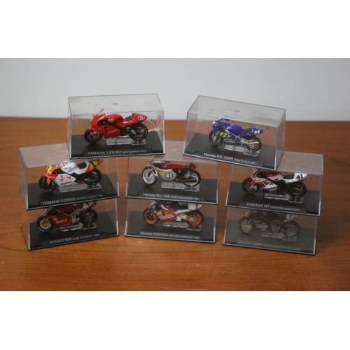 339 - 8 x Die Cast Boxed Models of Famous Motorcycles Ridden by Famous Riders - Over £80 Worth