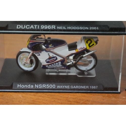 340 - 9 x Die Cast Boxed Models of Famous Motorcycles Ridden by Famous Riders - Over £90 Worth