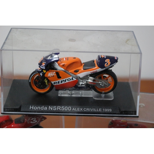 340 - 9 x Die Cast Boxed Models of Famous Motorcycles Ridden by Famous Riders - Over £90 Worth