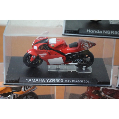 340 - 9 x Die Cast Boxed Models of Famous Motorcycles Ridden by Famous Riders - Over £90 Worth