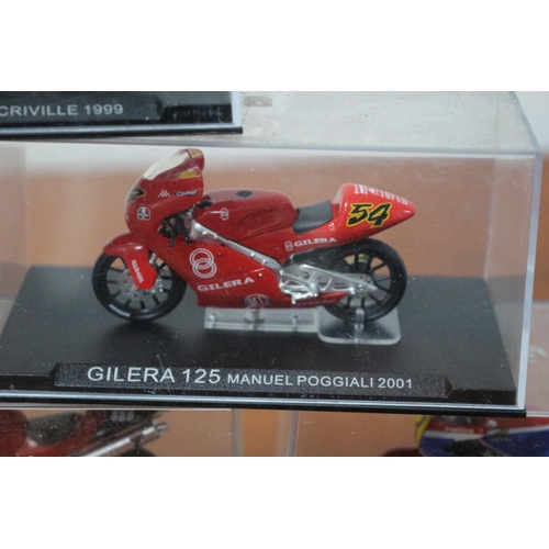 340 - 9 x Die Cast Boxed Models of Famous Motorcycles Ridden by Famous Riders - Over £90 Worth