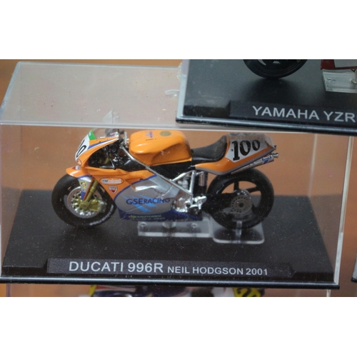 340 - 9 x Die Cast Boxed Models of Famous Motorcycles Ridden by Famous Riders - Over £90 Worth