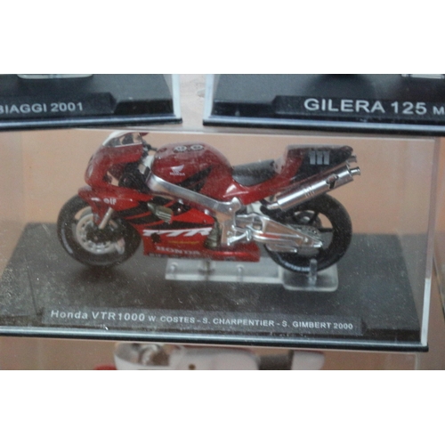 340 - 9 x Die Cast Boxed Models of Famous Motorcycles Ridden by Famous Riders - Over £90 Worth