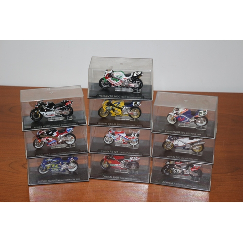 341 - 10 x Die Cast Boxed Models of Famous Motorcycles Ridden by Famous Riders - Over £100 Worth