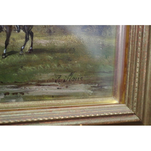 290 - Pair of Fantastically Executed Oil on Board Hunting Scene Paintings, Framed. By Renowned Artist Robe... 