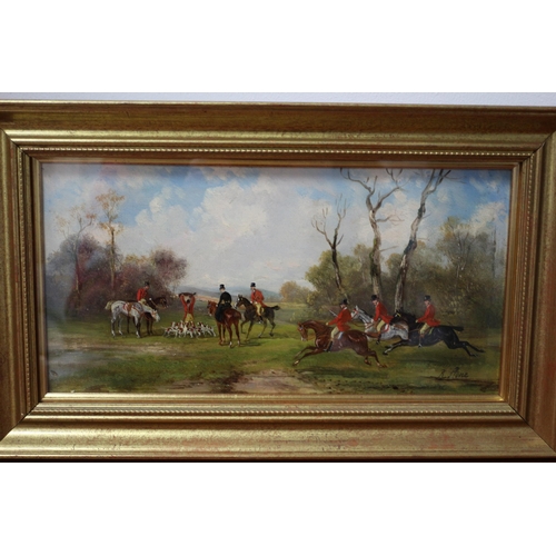 290 - Pair of Fantastically Executed Oil on Board Hunting Scene Paintings, Framed. By Renowned Artist Robe... 