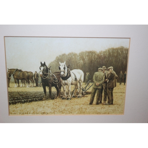 292 - 3 x Prints of Working Shire Horses of a Bygone Era - Framed and Glazed