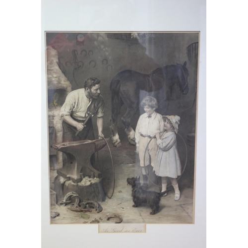 294 - Vintage Large Hand Coloured Print - 'As Good As Ever' Arthur J. Elsley - 89 x 69cm - Framed and Glaz... 