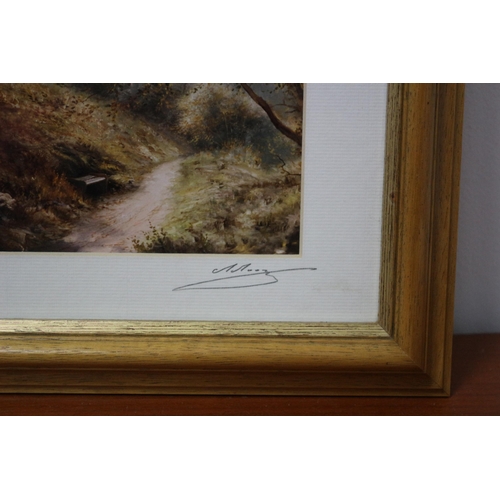 355 - Fine Art Guild Stamped Framed and Glazed Watercolour - Country Walk by Michael Moore - 29 x 23cm - (... 