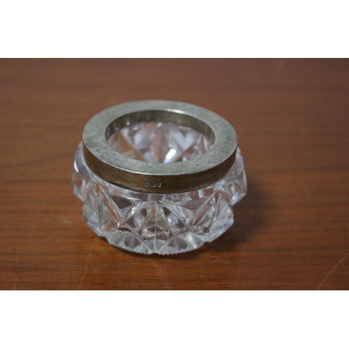 369 - London Silver Hallmarked Silver Rimmed Glass Pot