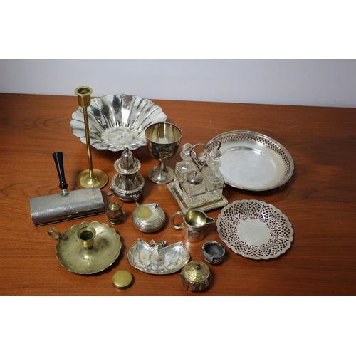 374 - A Good Sized Selection of Plate Ware, EPNS, Copper and Brass Items