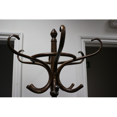 381 - Bent Wood Coat Stand Vintage - 200cm Tall - Unscrews for Transportation