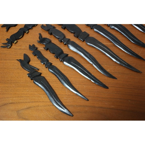 384 - Selection of Hand Carved African Blades with Animal Handles