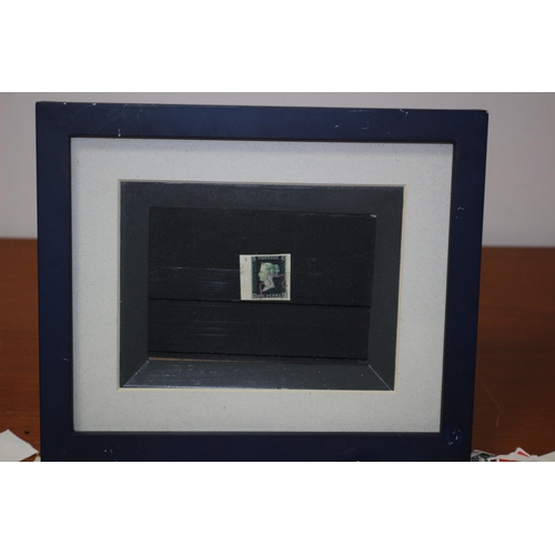 393 - Good Sized Collection of Stamps plus a Replica Penny Black in a Frame