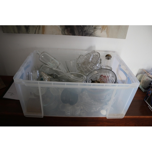 10 - Large Plastic Box Full of Mixed Age Glassware