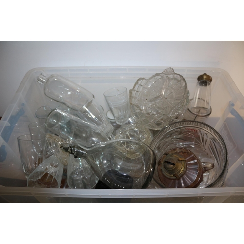 10 - Large Plastic Box Full of Mixed Age Glassware