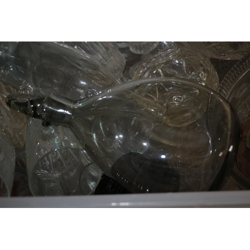 10 - Large Plastic Box Full of Mixed Age Glassware