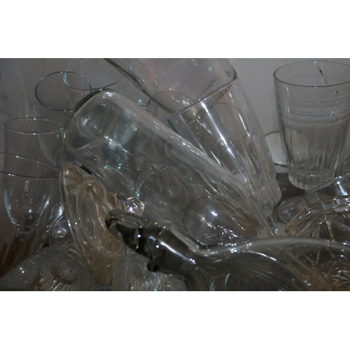 10 - Large Plastic Box Full of Mixed Age Glassware