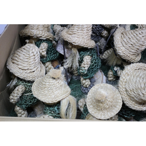 20 - Large Box Containing Large Quantity of Garden Ornamental Rope & Straw People