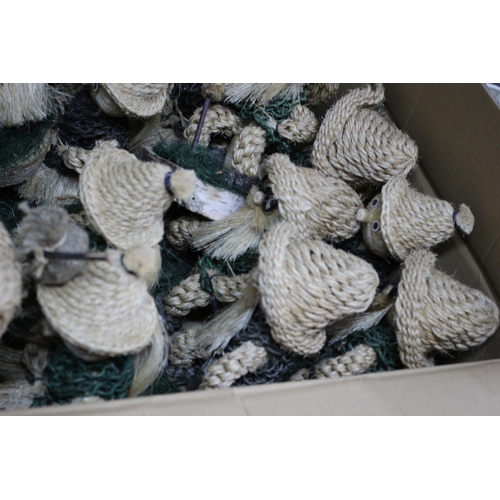 20 - Large Box Containing Large Quantity of Garden Ornamental Rope & Straw People