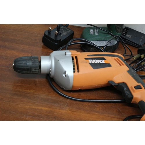 22 - Tested and Working Worx Drill plus Bosch Drill (untested)