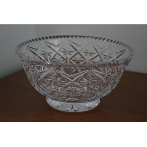 27 - Large Crystal Cut Glass Bowl plus Other Glassware Pieces