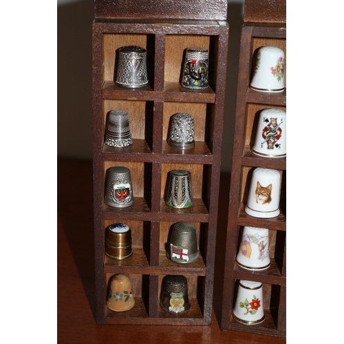 31 - Good Sized Collection of Thimbles including Silver Marked Examples - All in Presentation Cases