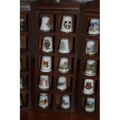 31 - Good Sized Collection of Thimbles including Silver Marked Examples - All in Presentation Cases