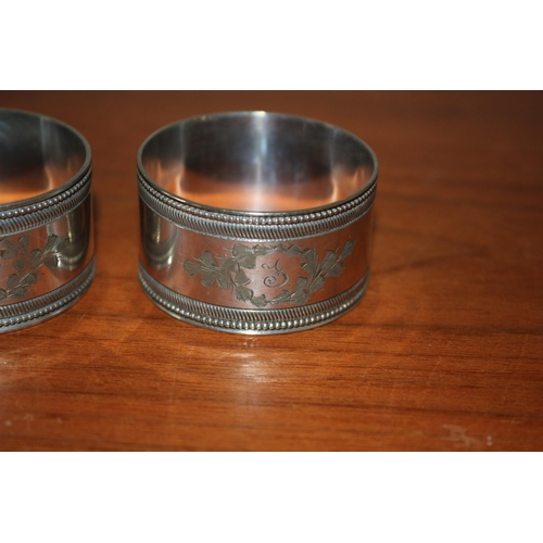 41 - Tested as Silver - Pair of Napkin Rings - 46.4g