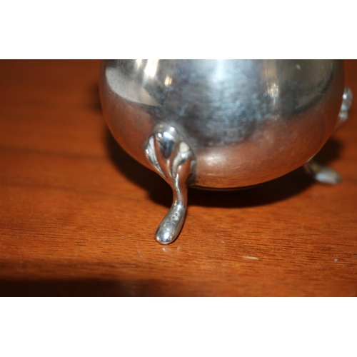 42 - Tested as Silver and Marked SIL Salt Pot with Glass Insert plus Silver Plate Spoon - 35.4g without g... 