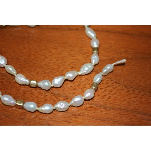 61 - Tested as Gold and Natural Pearls Necklace