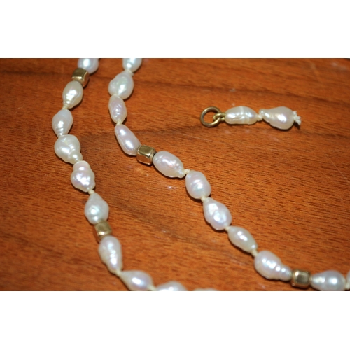 61 - Tested as Gold and Natural Pearls Necklace