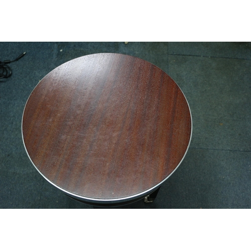 145 - Possibly? Julian Chicester - Crillion Side Table with Mahogany Top and Legs and Chrome Edging and Ca... 