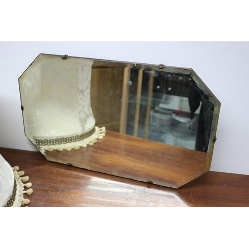 170 - Vintage Silk Lined Shade plus Bevelled Glass Mirror