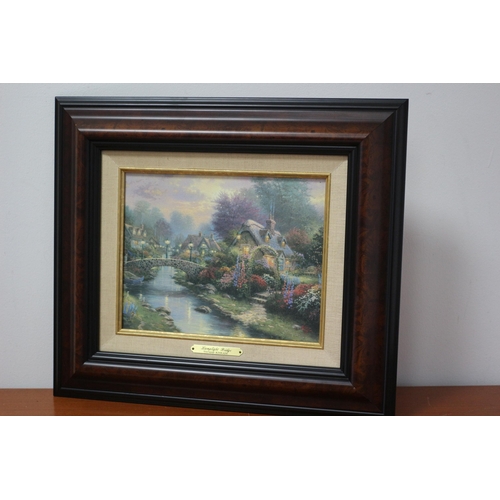 84 - Framed Lamplight Bridge by Thomas Kinkade from the Kinkade Classic Collection with C.O.A on Reverse.... 