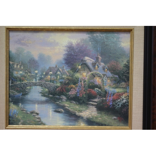 84 - Framed Lamplight Bridge by Thomas Kinkade from the Kinkade Classic Collection with C.O.A on Reverse.... 