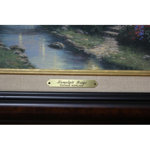 84 - Framed Lamplight Bridge by Thomas Kinkade from the Kinkade Classic Collection with C.O.A on Reverse.... 