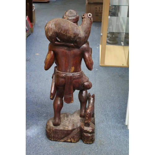 88 - Large and Heavy Wooden Vintage/Antique Beautifully Hand Carved with Lovely Detail, Native Indian, Ca... 