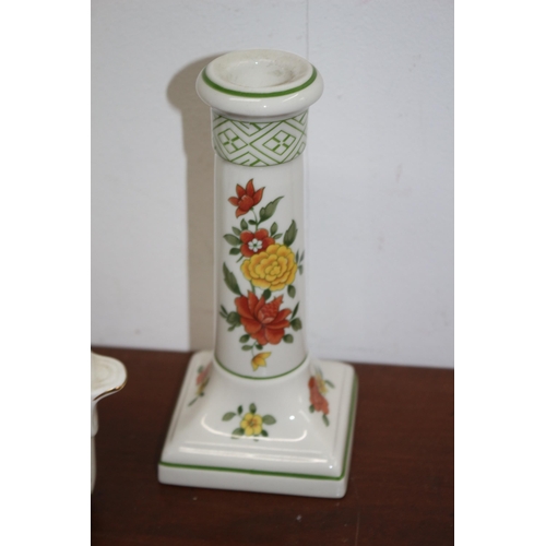 95 - Crown Staffordshire Fine Bone China Pagoda Pattern Items + Villeroy and Boch Candlestick