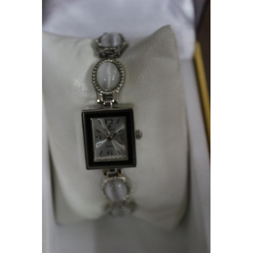 99 - Brand New Boxed Belacci Moonstone Watch plus Jewellery Box Containing a Nice Selection of Costume Je... 