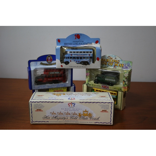 171 - Selection of Die Cast Buses plus Vehicles including Queens Golden State Coach