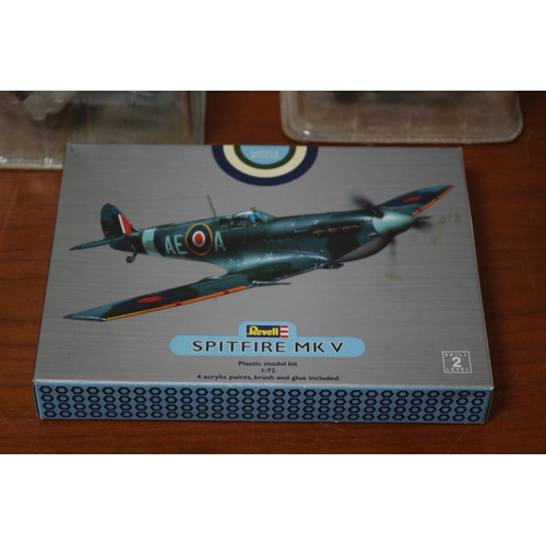 182 - Selection of Die Cast Military Aircraft plus Revell Spitfire Model Set