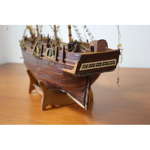 191 - Large 3 Mast Model Ship on Stand